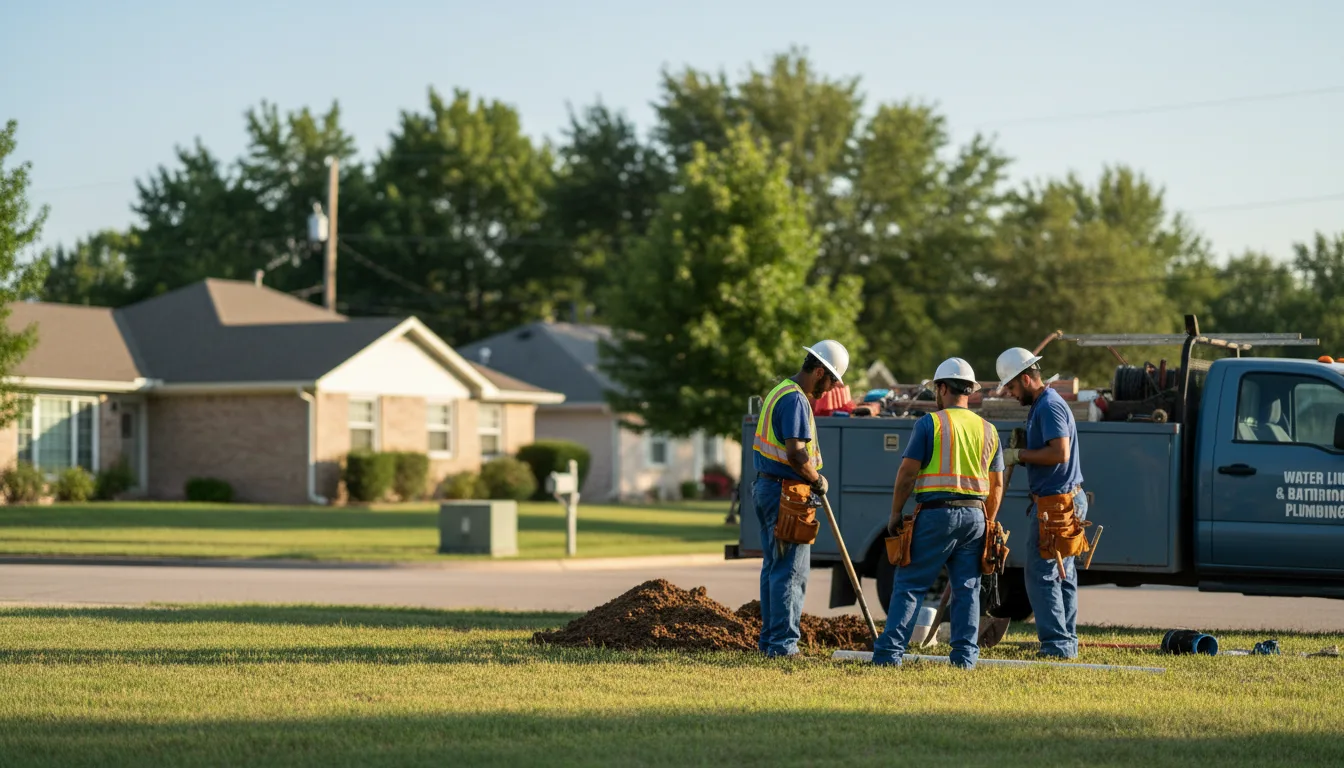 Residential water line and bathroom plumbing service in Clark, NJ
